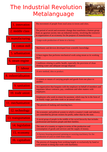 Industrial Revolution Metalanguage