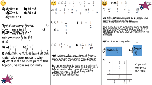 Dividing Fractions Differentiated Worksheet | Teaching Resources