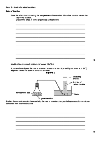 Chemistry Paper 2 AQA required practical Questions