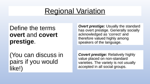 Regional Variation