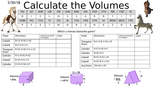 Volume of Prisms Codebreaker