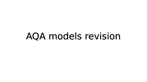 AQA Business: Most important Models and Theories Revision lesson/resource for A level