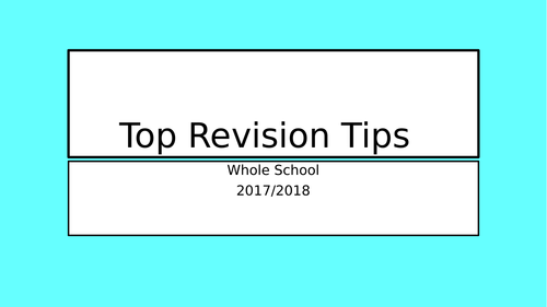 Revision tips and guidance - whole school