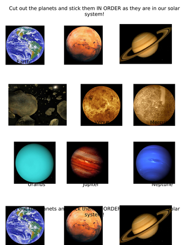 Solar System Sort (Card sort) - KS3 Earth and Space