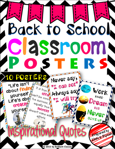 BACK TO SCHOOL POSTERS: INSPIRATIONAL QUOTES