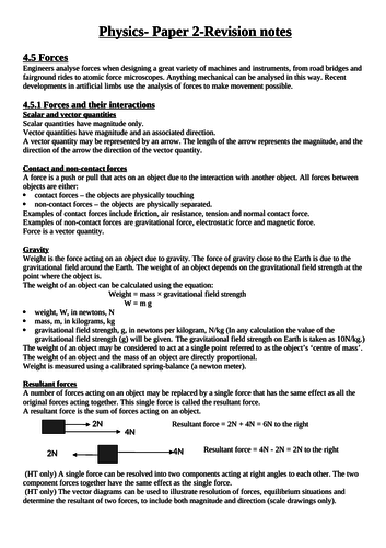 AQA - GCSE Physics-Paper 2- Revision notes