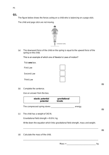 Physics AQA P5 Past Paper Questions | Teaching Resources