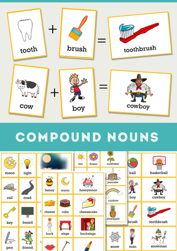 Compound Nouns Practice | ESL Grammar Worksheet | Vocabulary Activities | Printable PDF