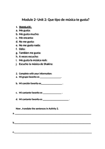 Spanish Viva 2- Modules 2& 3 "Todo sobre mi vida" & "A Comer".