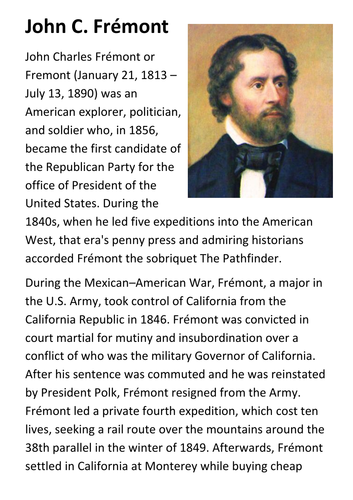 John C. Frémont Handout