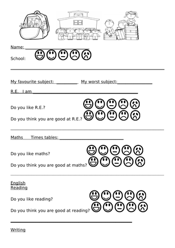 A report writer's dream! Give these to your class to complete and use them to inform your reports!
