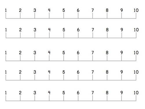 1 to 10 Number Lines