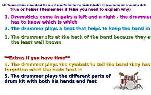 Powerpoint for Drum kit rock rhythm