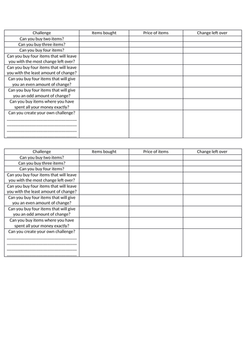 finding change from an amount LKS2 Maths planning and resources - money