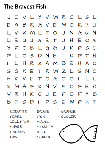 The Bravest Fish Word Search