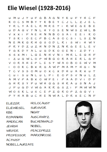 Elie Wiesel Word Search