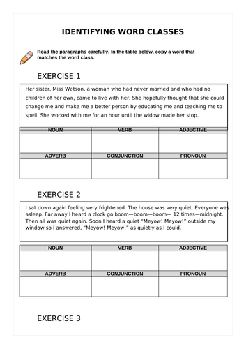 Identifying Word Classes