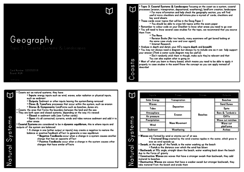 A Level Geography I Chapter 3 Coastal Systems & Landscapes  Revision Cards