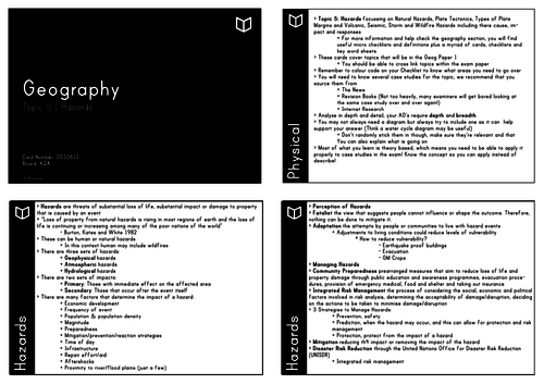 A Level Geography I Chapter 5 Hazards Revision Cards