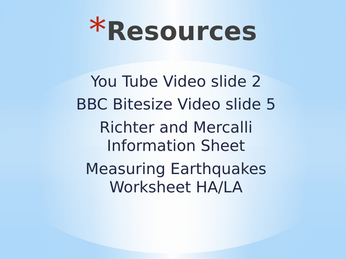 Lesson 6 Measuring Earthquakes