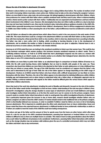 EXAMPLE ANSWERS FOR PSYCHOLOGY AQA PAPER 1