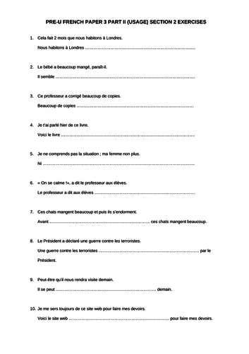 A Level Grammar Revision Tasks with Answers. Gap fill + Sentences ...