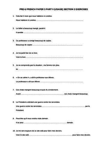 A Level Grammar Revision Tasks with Answers. Gap fill + Sentences Restructuring