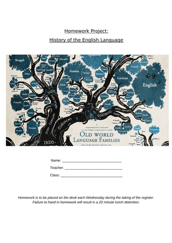 History of English Language Homework Booklet