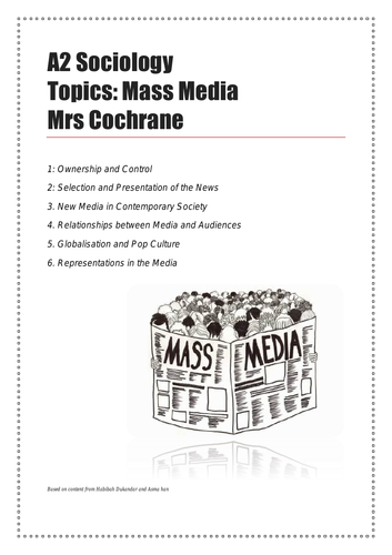 AQA Sociology A Level Mass Media Revision Booklet (All 6 Topics)