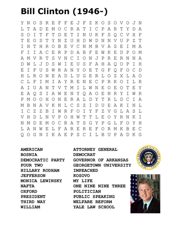 Bill Clinton Word Search