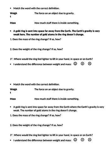 What's the difference between MASS and WEIGHT?