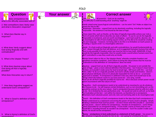 Nature / attributes of God OCR new spec