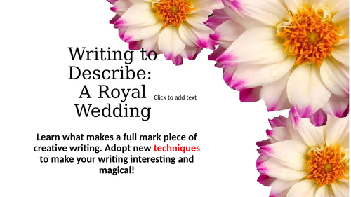 Royal Wedding Descriptive Writing 2018