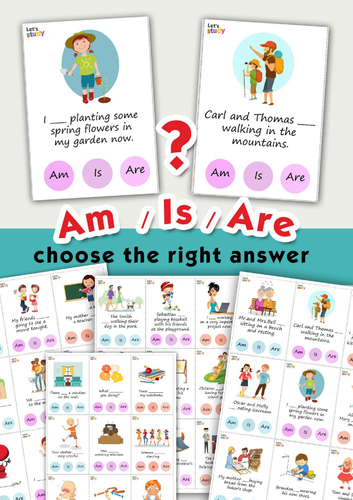 Am, Is or Are? | Verb to Be Worksheet | ESL Grammar Practice | Printable PDF