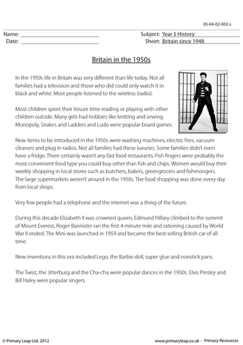 History Resource: Britain in the 1950s