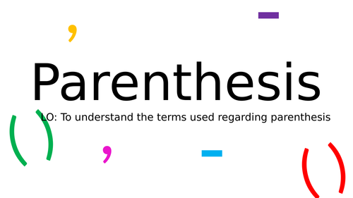 KS2: Parenthesis (brackets, commas, hyphens)