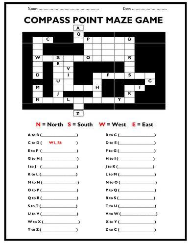 Compass Points - Maze Game