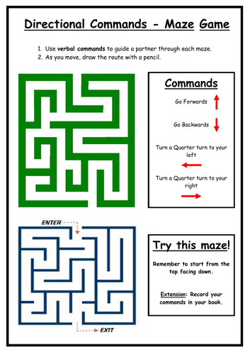 Directional Commands - Maze Game!