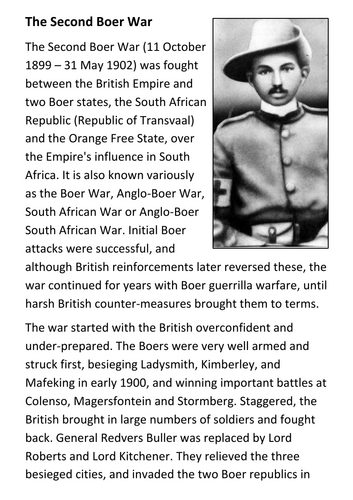 The Second Boer War Handout