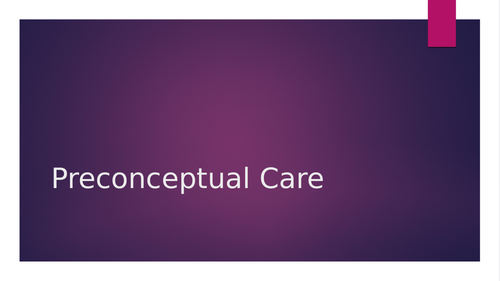 Prenconceptual Care