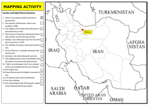 Iran 1953-1989 Mapping activity