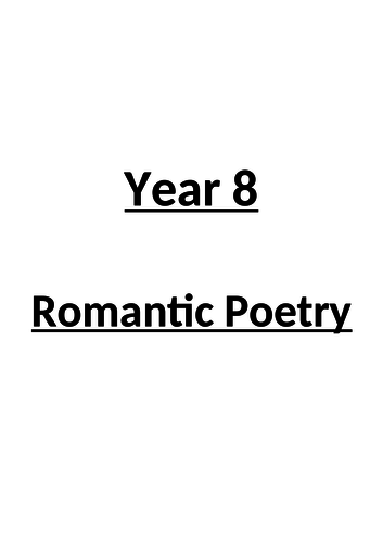 Romantic poetry anthology