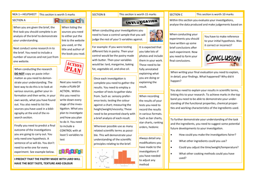 EDUQAS - GCSE FOOD PREP - NEA 1 - HELP SHEET