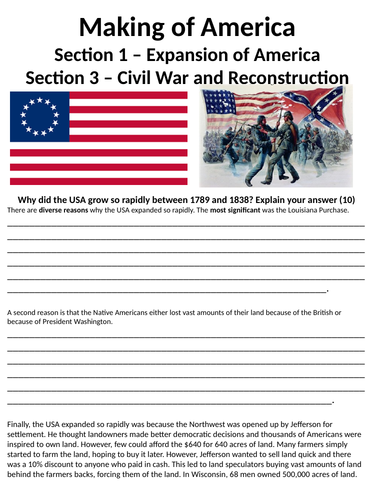 Making of America Revision - Expansion and Civil War - OCR SHP 1-9