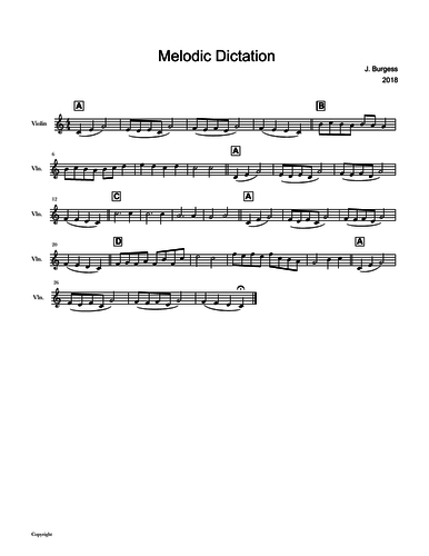 Melodic Dictation Exercise