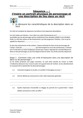 Séquence - la description | Teaching Resources