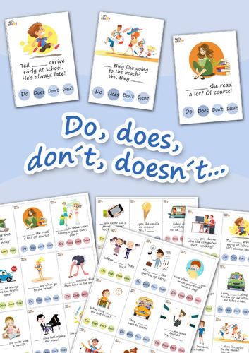 DO / DON’T / DOES / DOESN’T | Simple Present Tense Activities | ESL Grammar Work