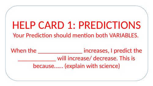 Working Scientifically Assessment lesson Y7/8: Planning and carrying out effective experiments