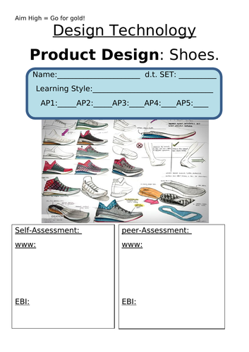 Design Technology Shoe/Trainer Unit of Work