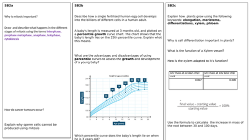 SB2 Revision Summary Sheet